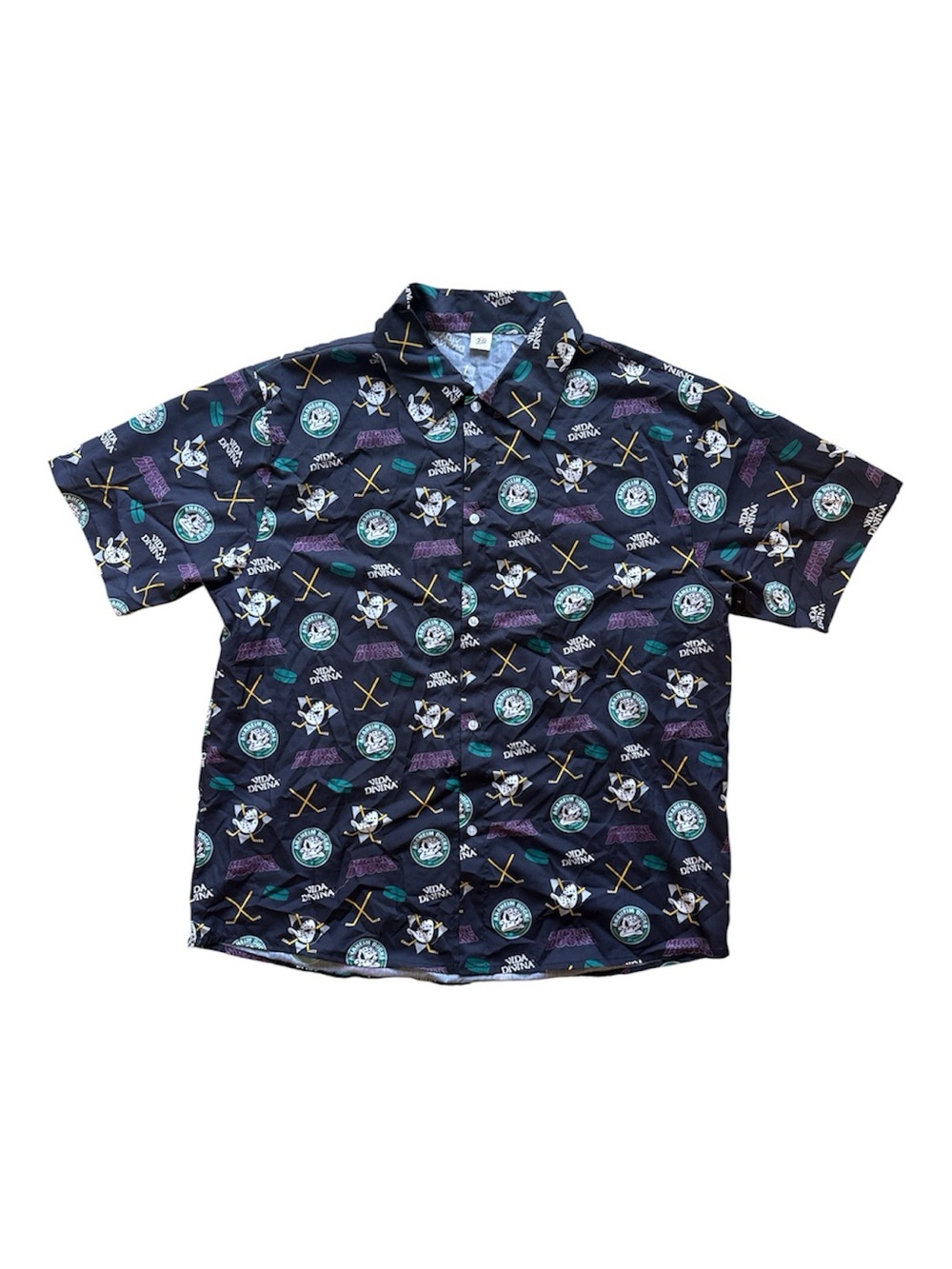 NWOT Anaheim Ducks Vida Divina 30th Anniversary Button Up Shirt XL